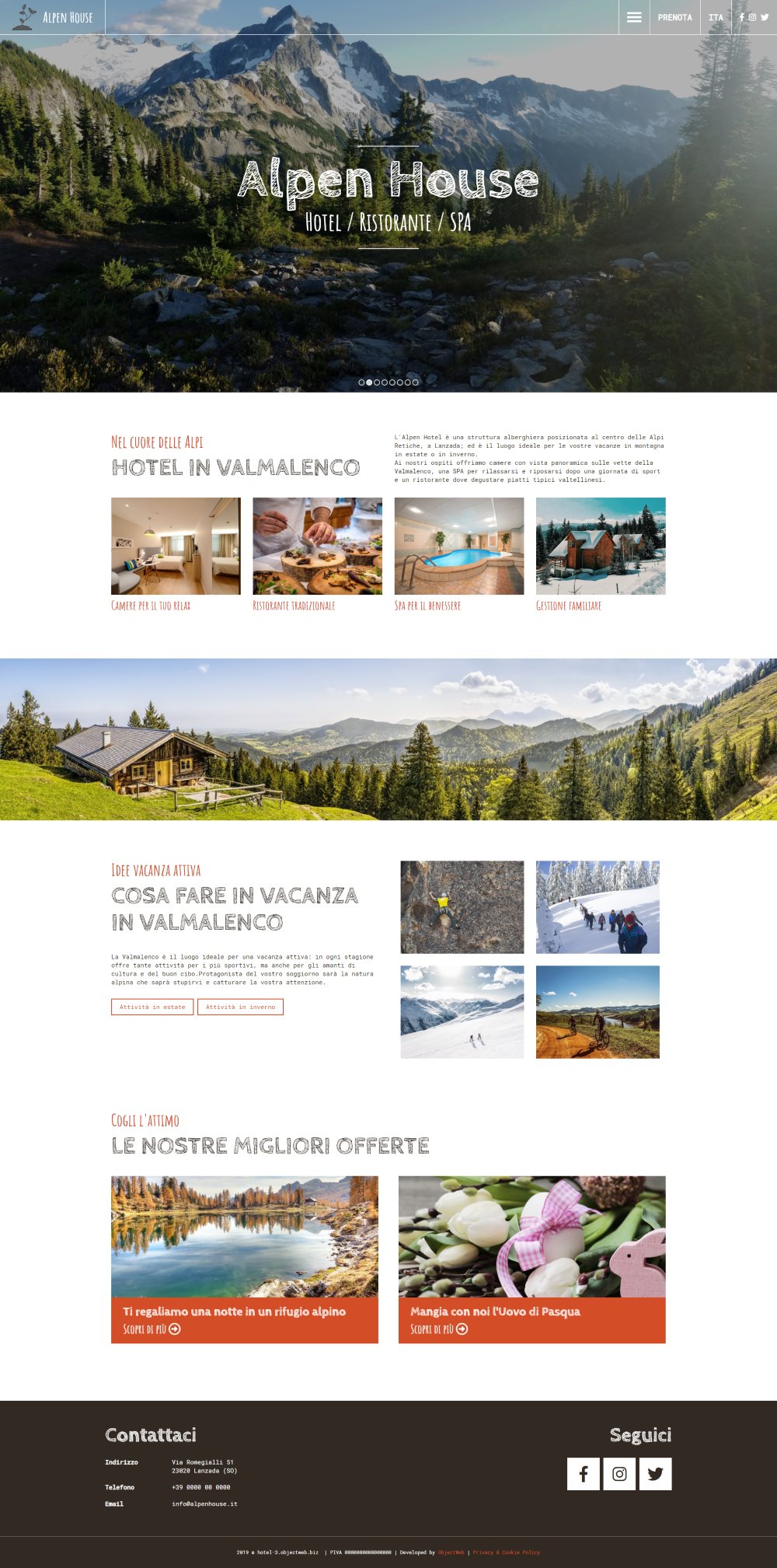 siti web per alberghi Valtellina
